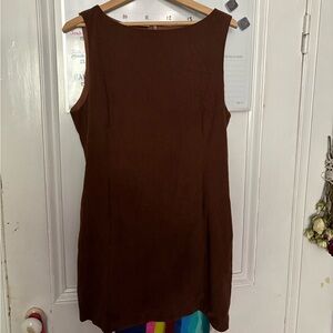 Cider Chocolate Brown Mini Corduroy Dress